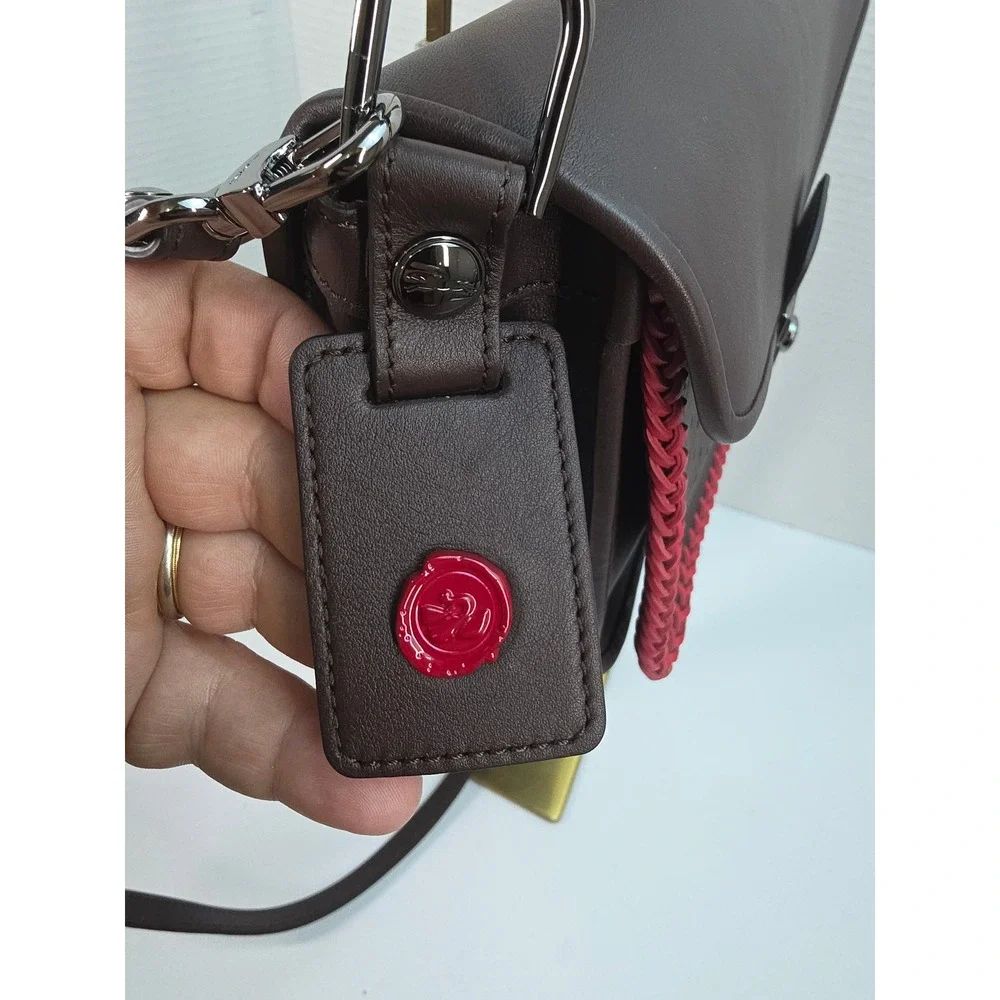 Longchamp Mademoiselle Brown Leather Whipstitch Shoulder Bag‎ L1323954703 France